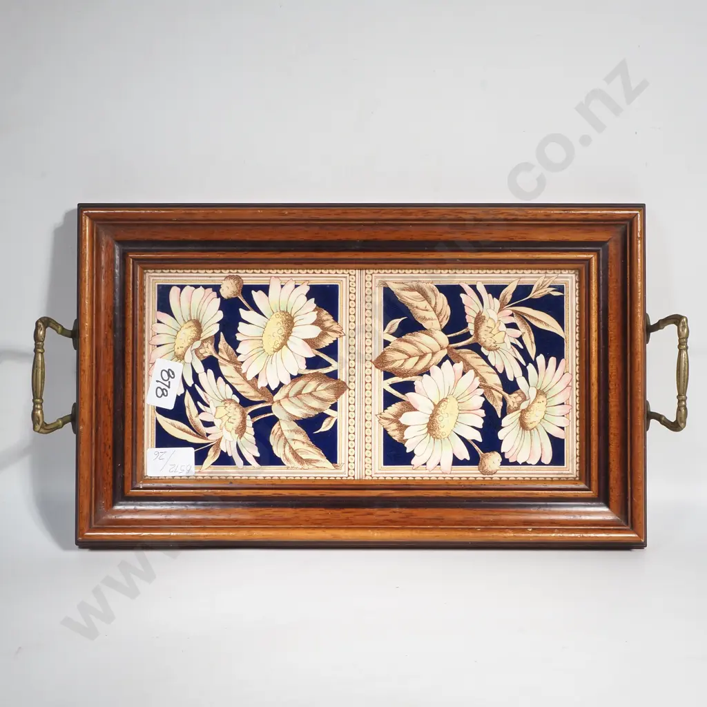 Antique English Maw & Co Pottery Tile Serving Tray Image 1++