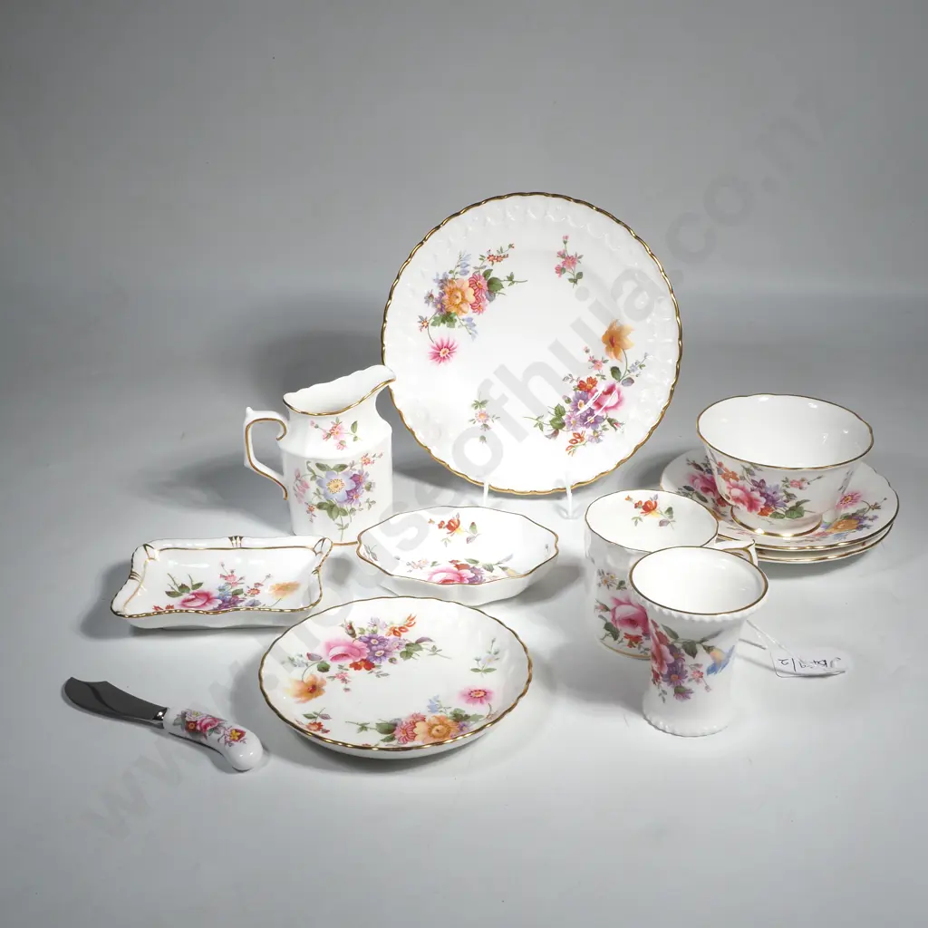 Collection of Royal Crown Derby -Demi -Tasse Trio, Jam Dishes & Butter Knife, Jug & Sugar Bowl & Toothpick Holder Image 1++