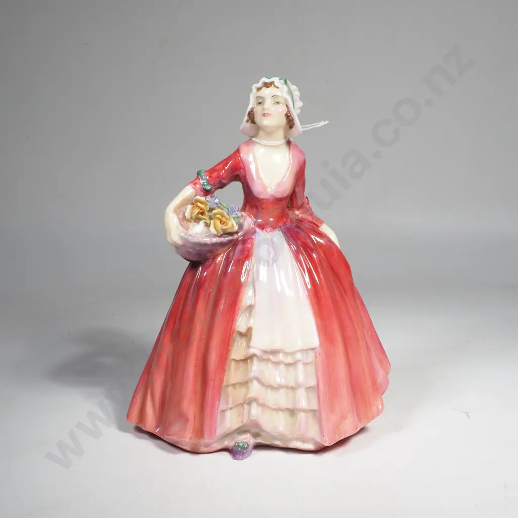 Royal Doulton Janet  Figurine Bone China Figurine  With Flower Basket,HN1537 Image 1++
