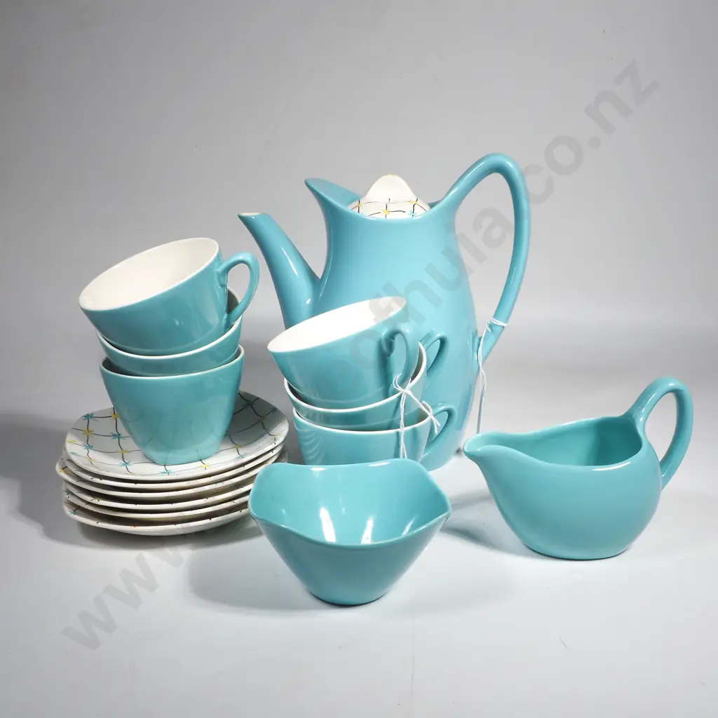Midwinter Coffee Set In the Crossnet Pattern Designed by Jessie Tait in the 1950s Image 1++