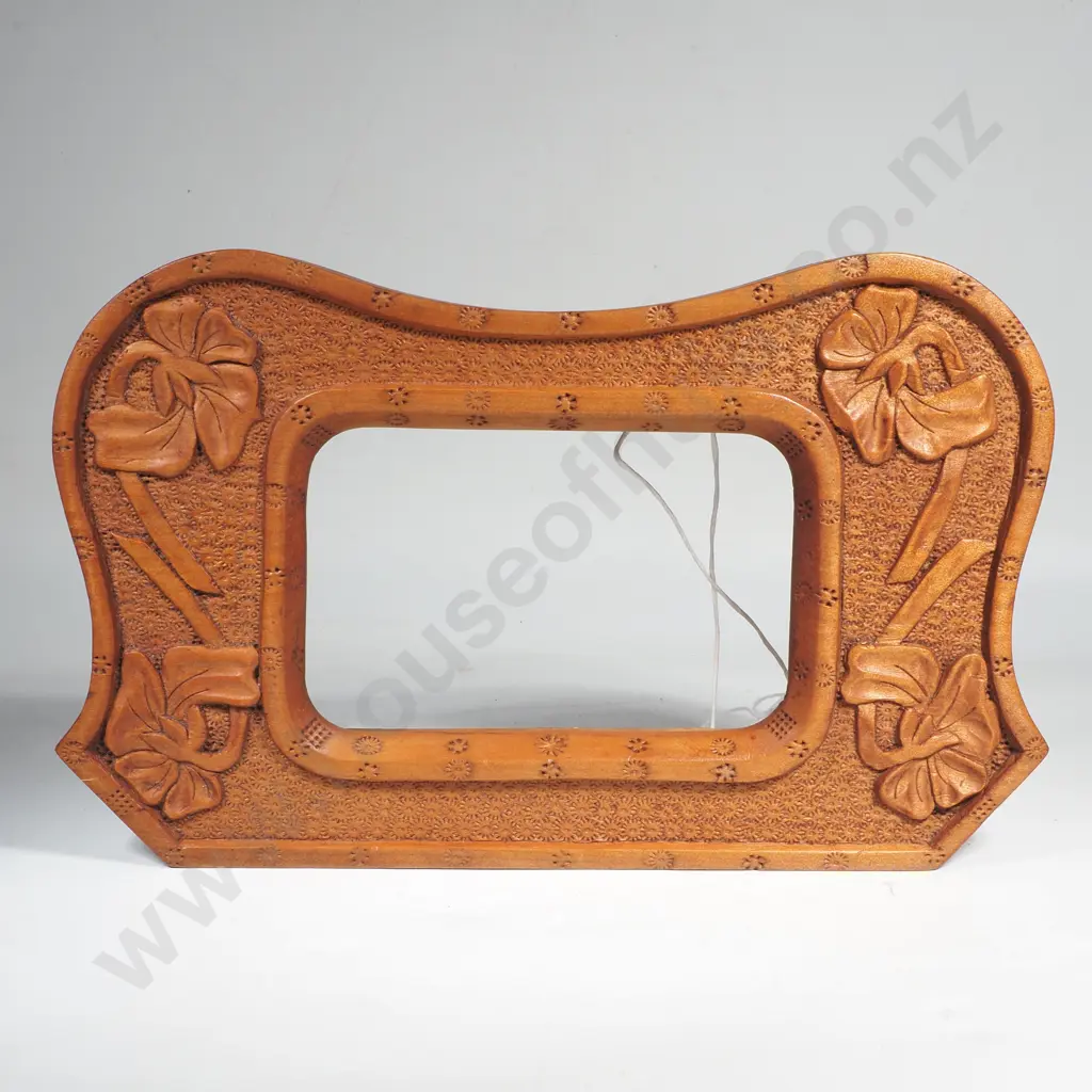 Ornate Carved Wooden Frame w Floral Decoration Image 1++