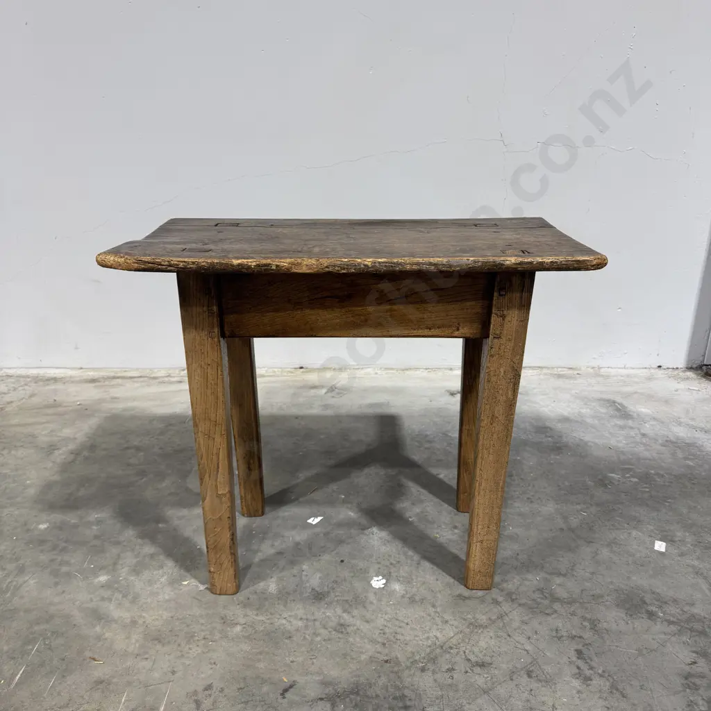 Antique Rustic Oak Country Small Table Image 1++