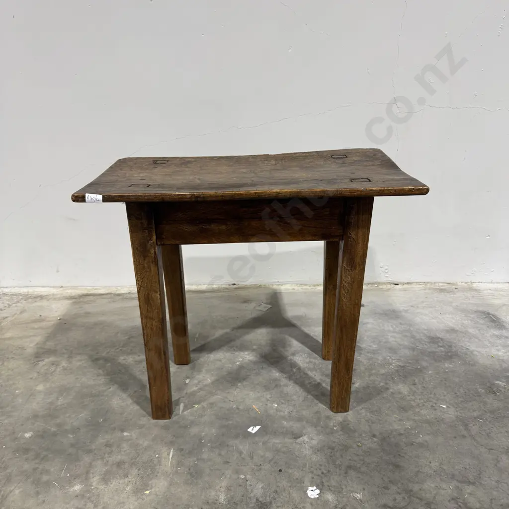 Antique Rustic Oak Country Small Table Image 1++
