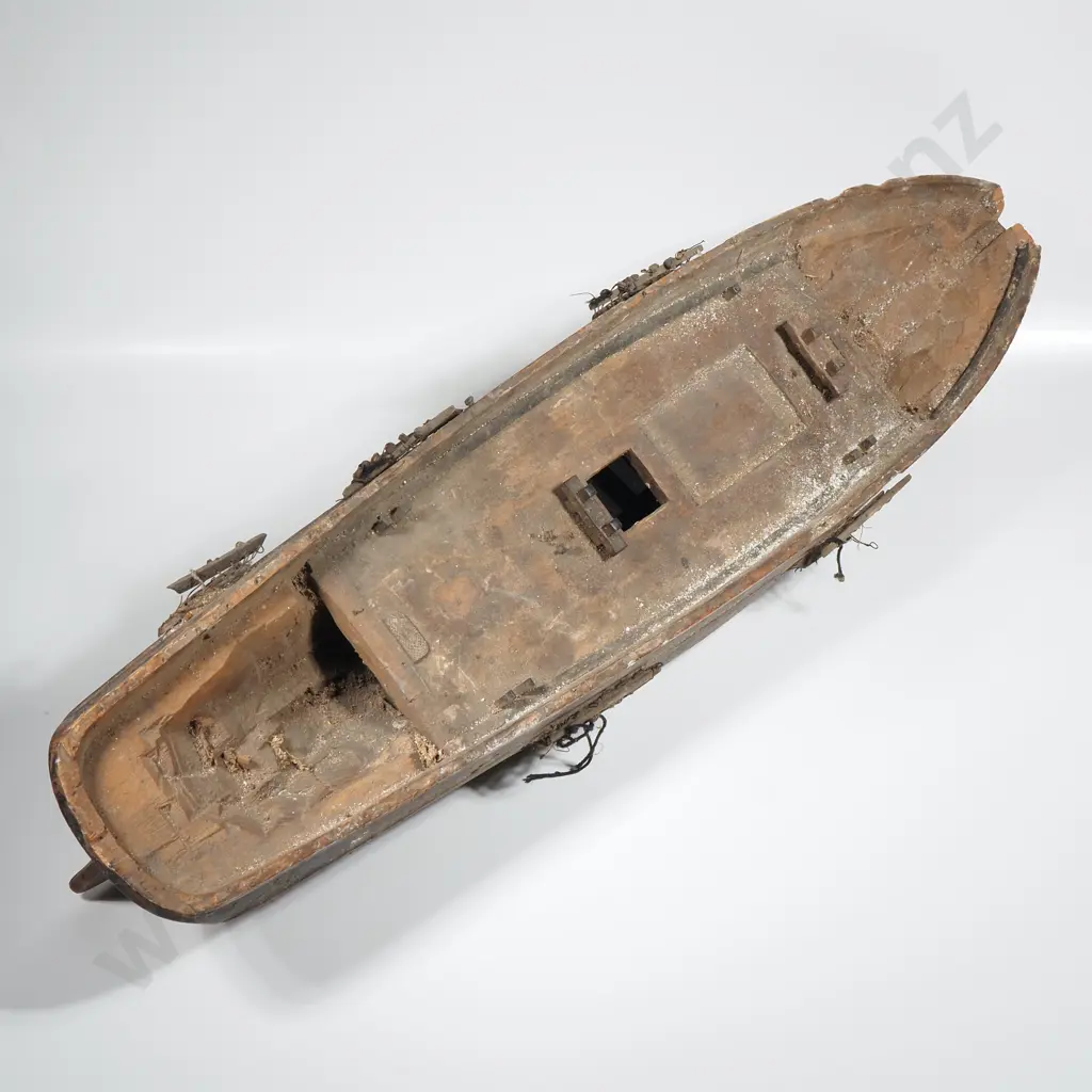 Antique19th Century Distressed Model Schooner Image 1++