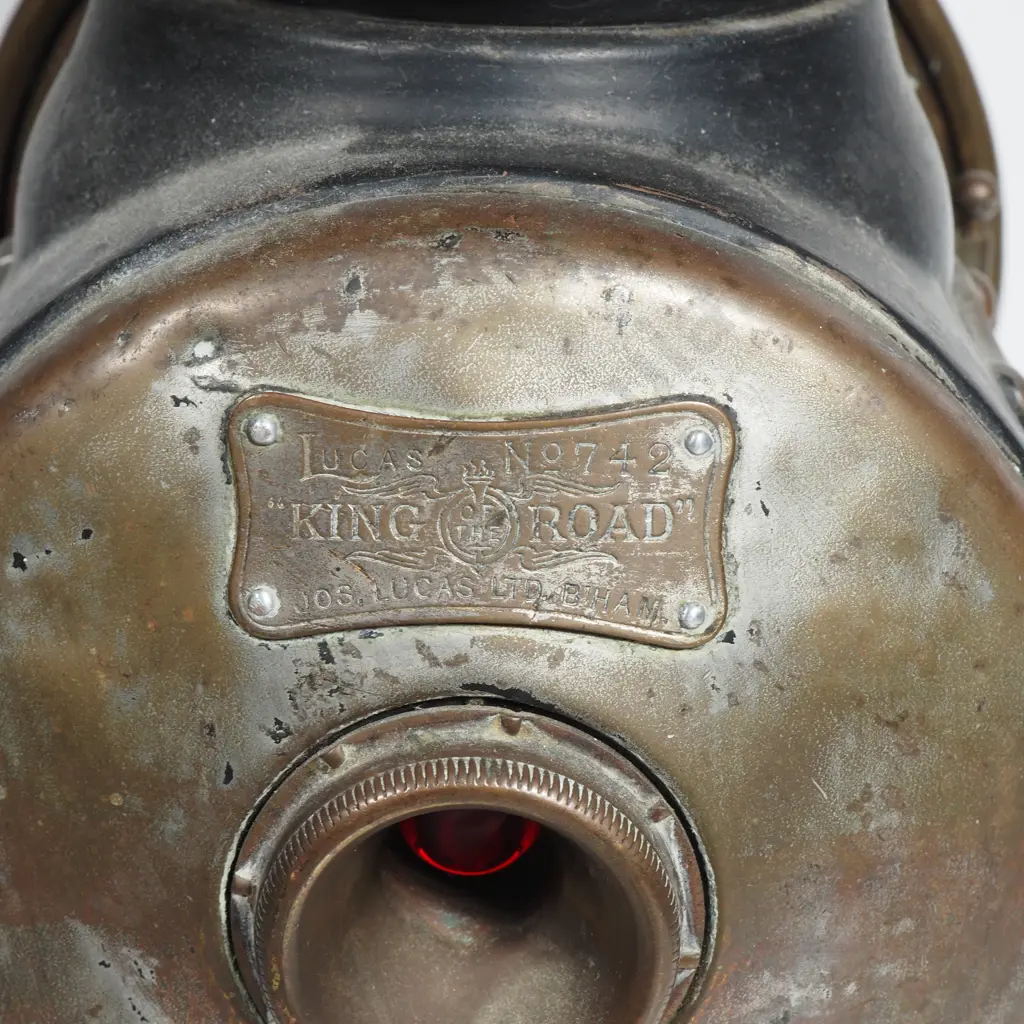 Vintage Joseph Lucas Ltd 'King of the Road' Carriage Lamp Model 742 in Brass & Black Painted Steel Image 1++