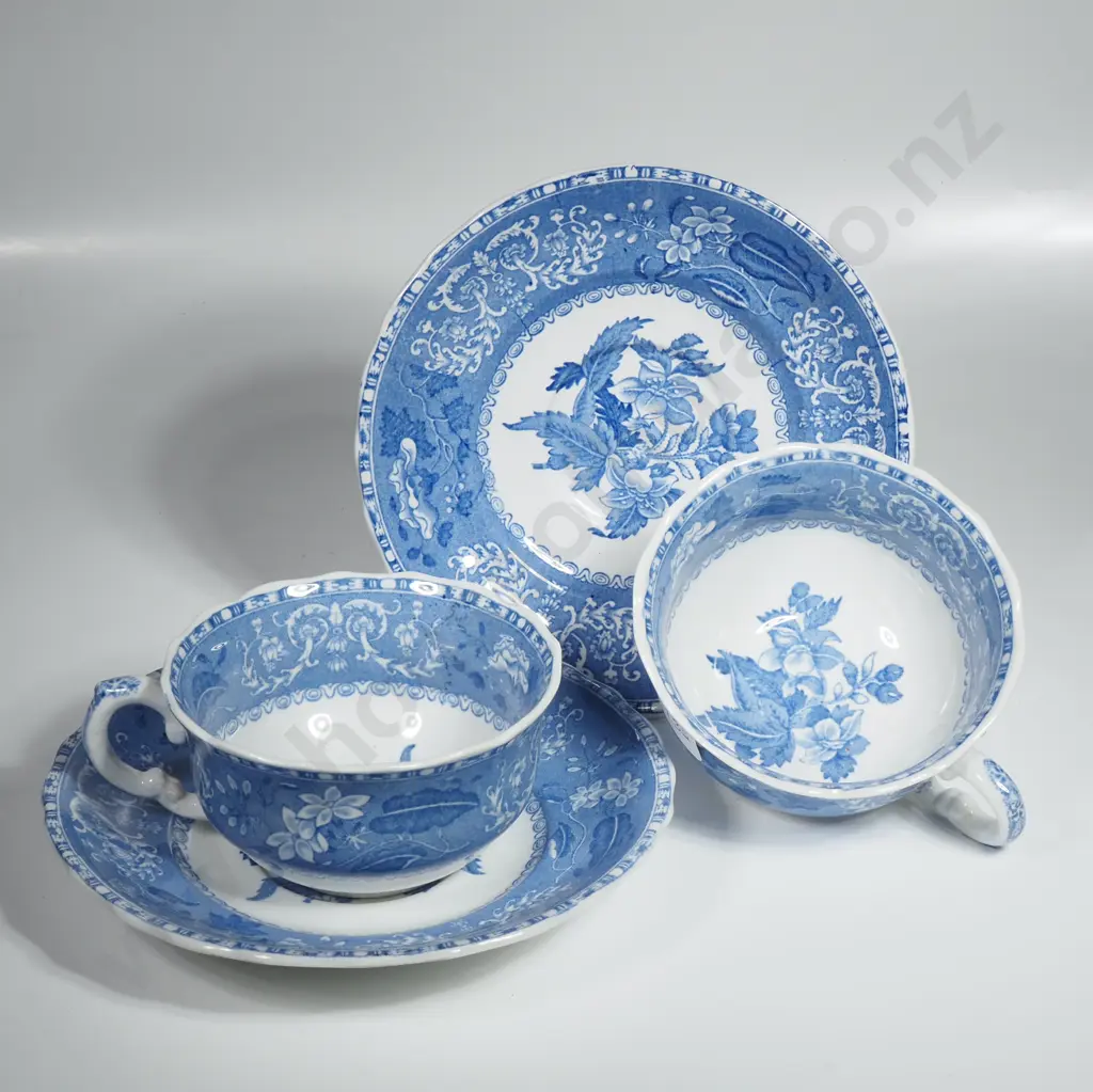 Two Copeland Spode Cups & Saucers In The Camille Pattern Image 1++