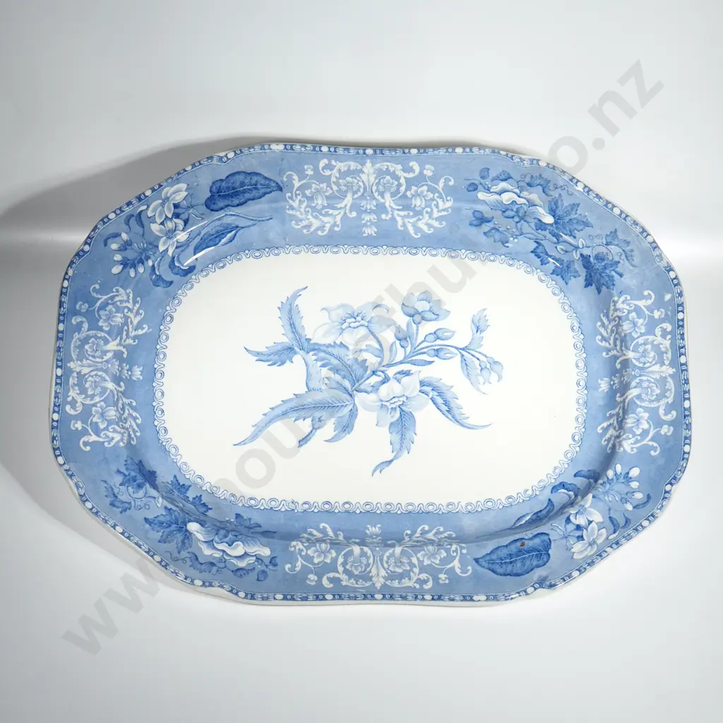 Large Spode Blue & White Ashet in the Camille Pattern Image 1++