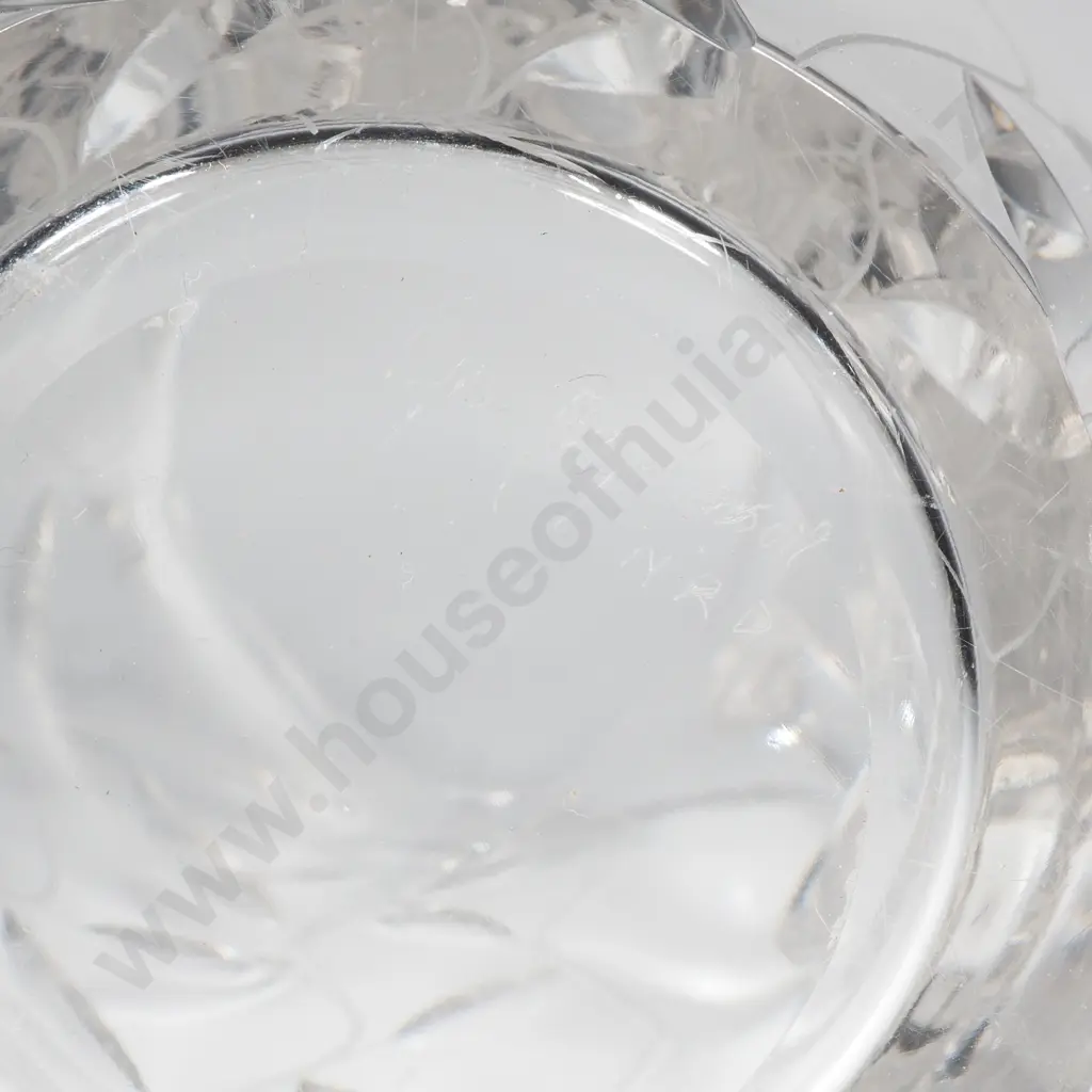 Clyne Farquharson Cut Crystal Water Jug, w a Trailing Leaf Pattern, Engraved Signature & John Walsh Crystal Mark Image 1++