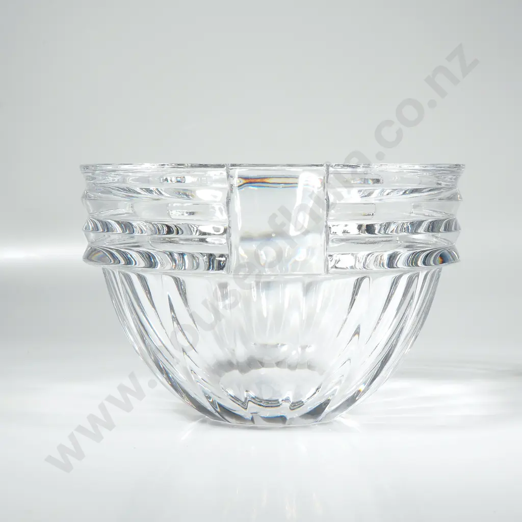 Orrefors Art Deco Style Geometric Crystal Bowl Designed by Erika Lagerbielke Image 1++