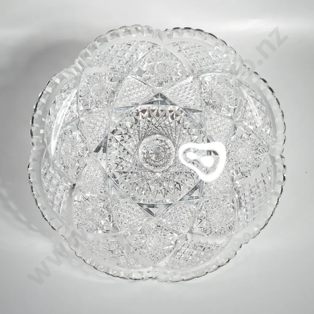American 'Brilliant Cut' Glass Tray Circa 1880 -1900 Image 1++