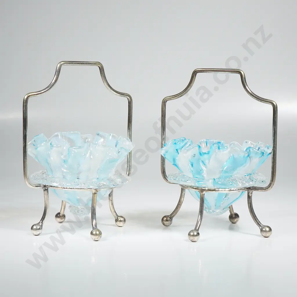Pair of Art Glass Bon Bon Dishes Image 1++