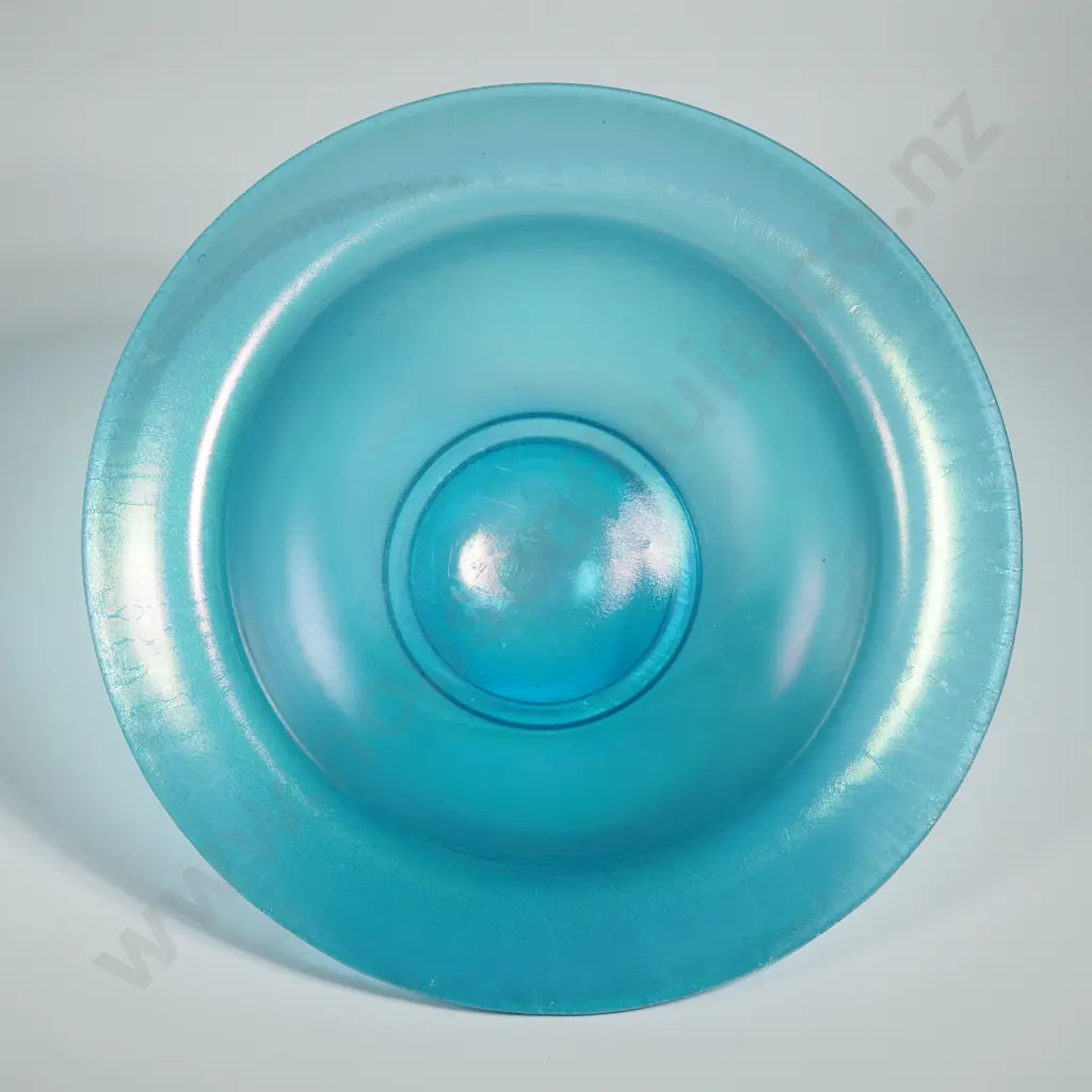 Steuben (American) Blue Aurene on Calcite Glass Bowl, Ca. 1920, Image 1++