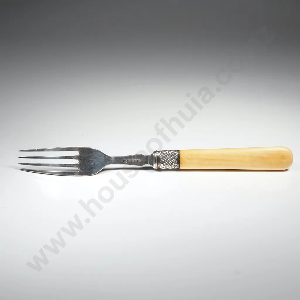 Rare Ivory Handled Fork from the Discovery British Antarctic Expedition of 1901-04 - From the Officers Wardroom Image 1++
