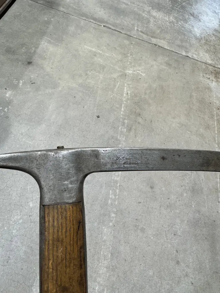 Antique Swiss Made Ice Axe - "F. Andernach , Liders' Image 1++