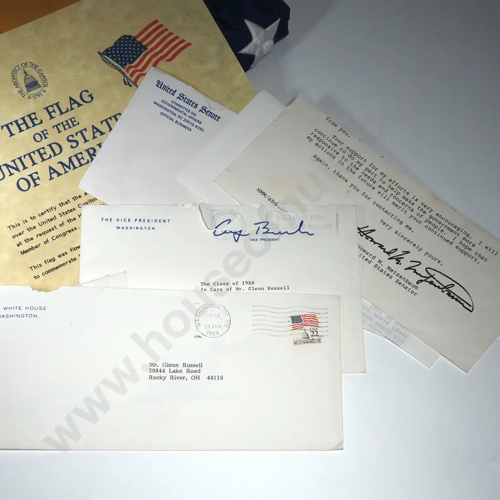 American Flag Flown Over U.S. Capitol at the Request of Edward Feighan for Glenn Russell, NZ w Accompanying Certificate Image 1++