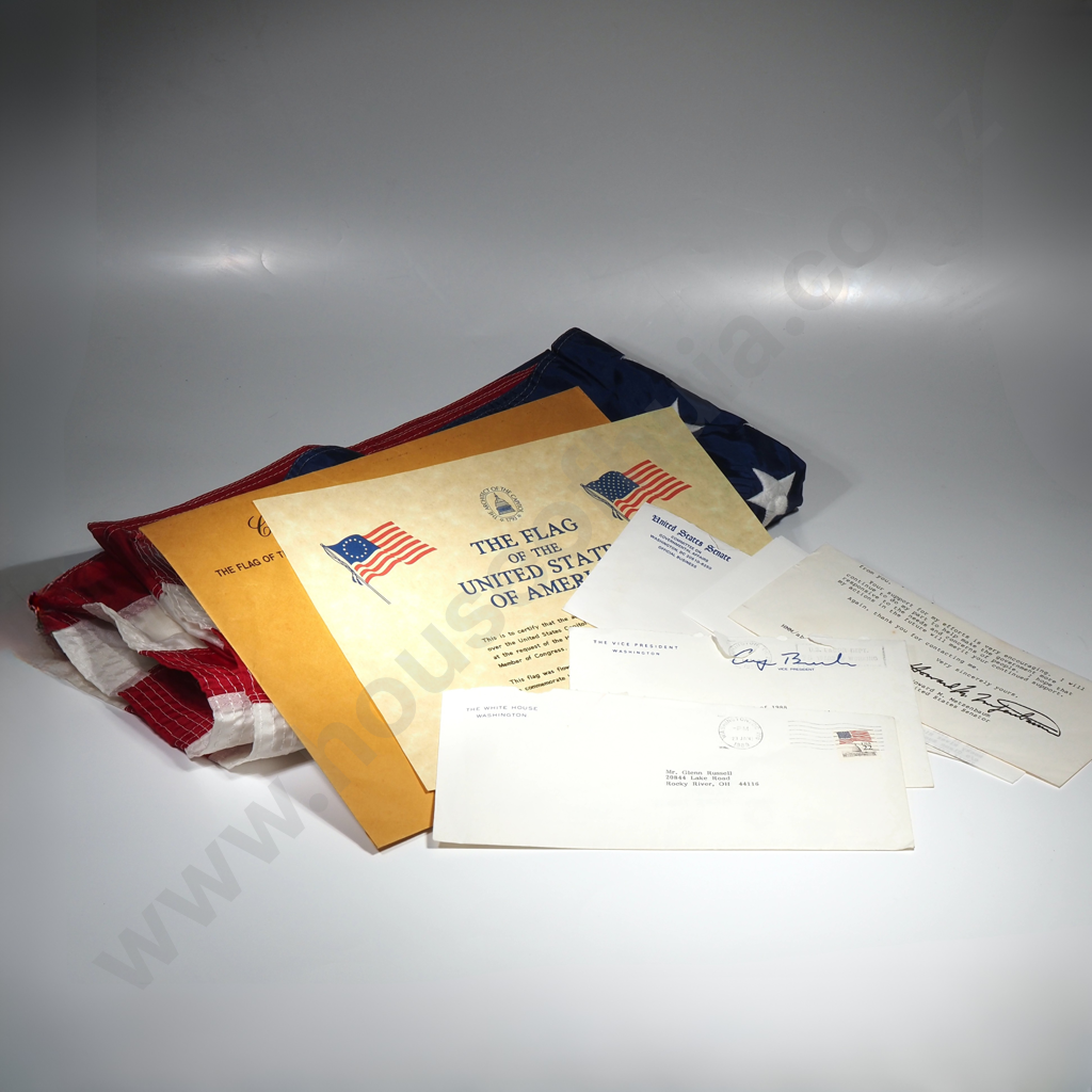 American Flag Flown Over U.S. Capitol at the Request of Edward Feighan for Glenn Russell, NZ w Accompanying Certificate Image 1++