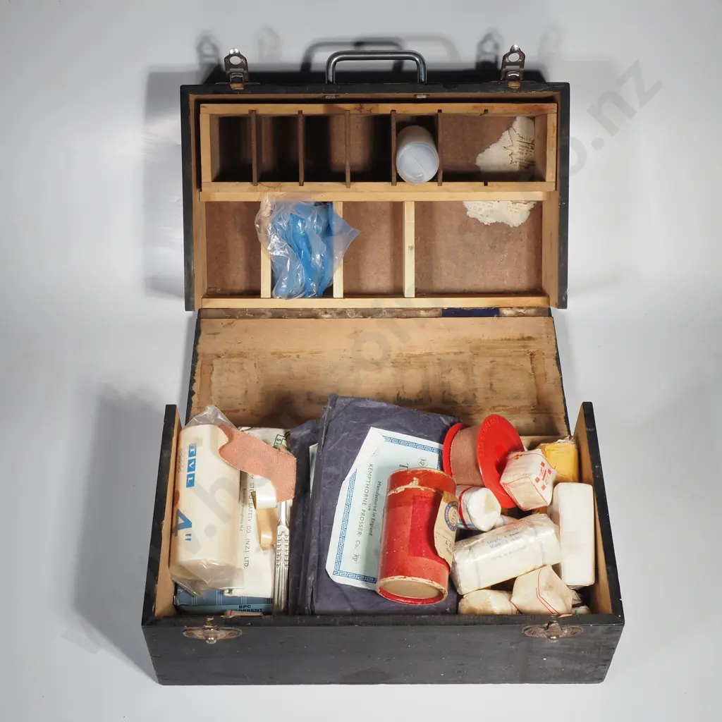 Vintage Wooden Medical Supply Box Image 1++
