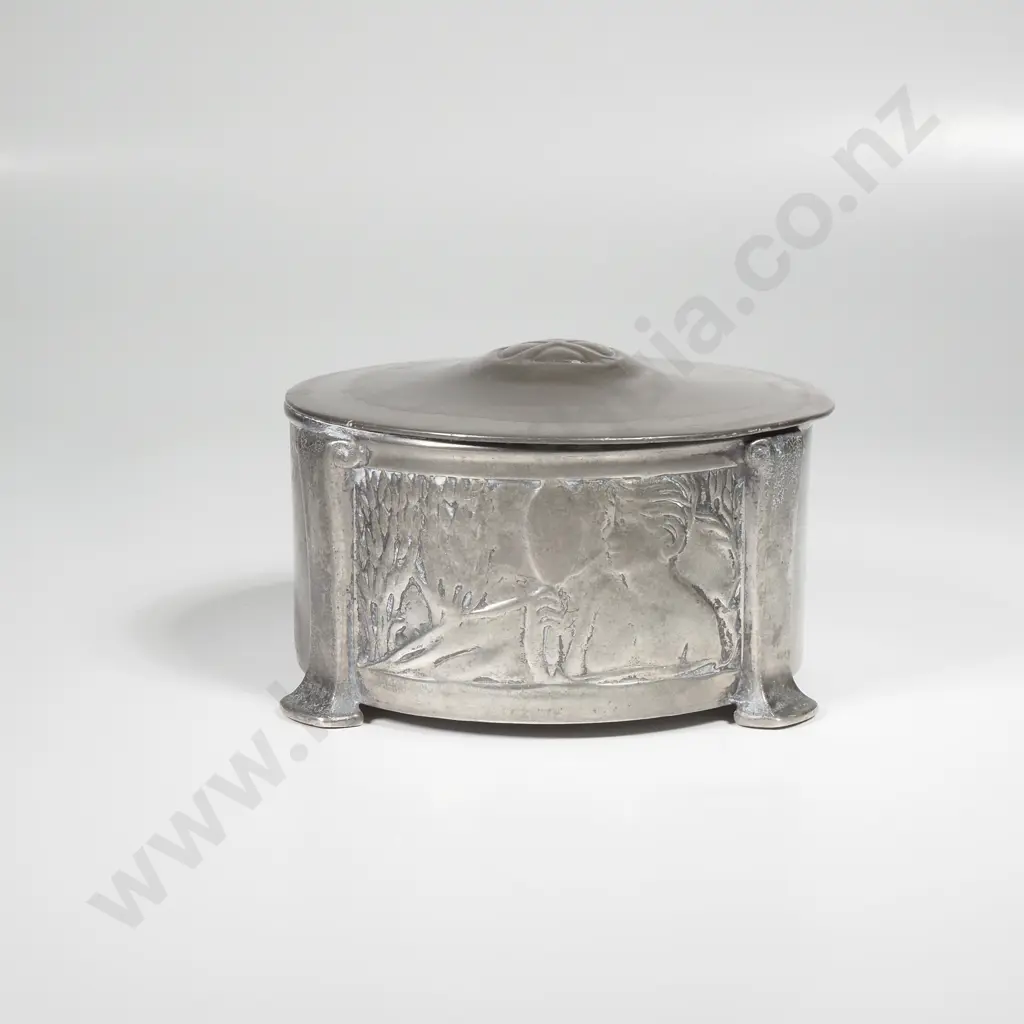 Voysey Art Nouveau Pewter Jewellery Box Image 1++