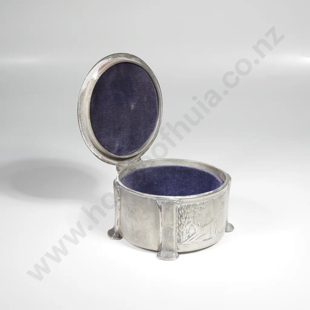 Voysey Art Nouveau Pewter Jewellery Box Image 1++