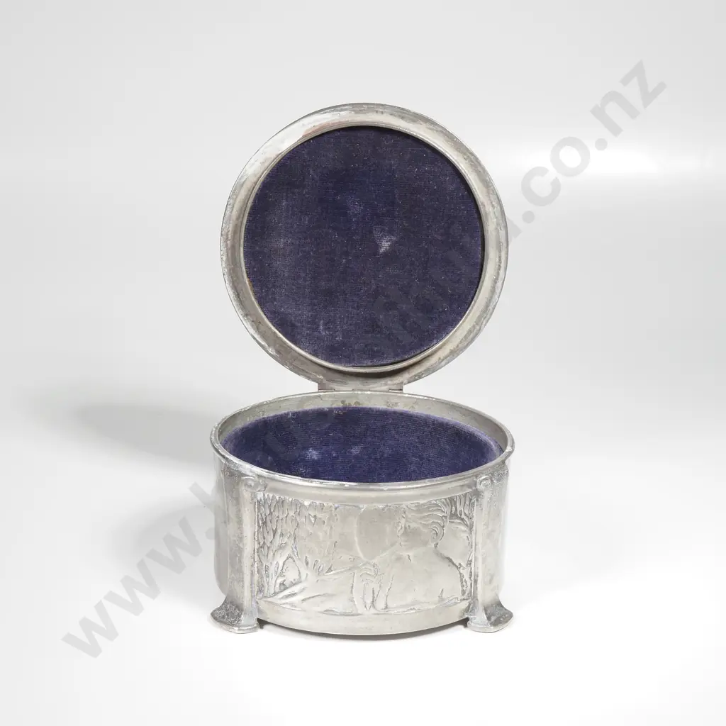 Voysey Art Nouveau Pewter Jewellery Box Image 1++