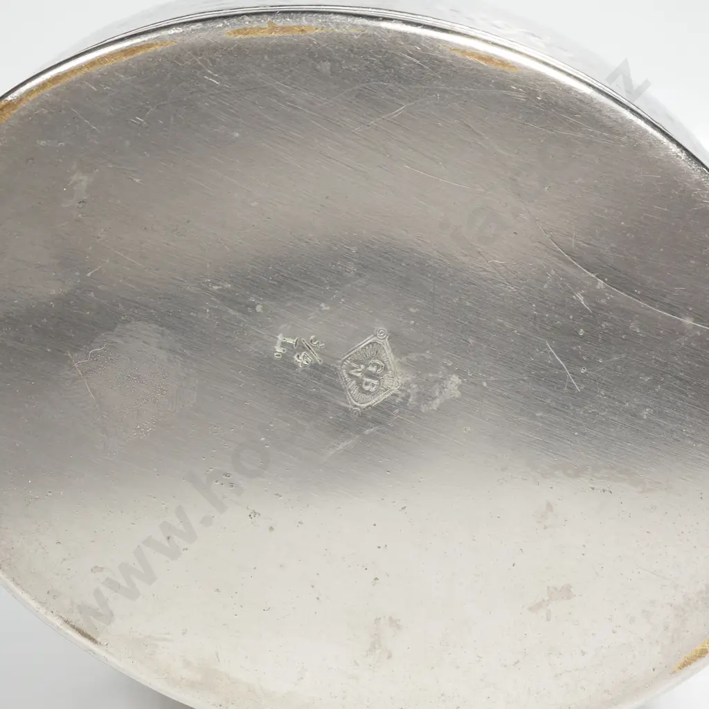 Gebruder Bing Silver Plate Teapot w Hammered Body & Wicker & Rattan Wrapped Handles Image 1++