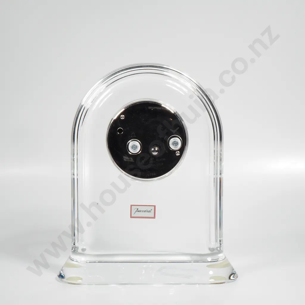 Baccarat Clear Crystal Dome Top Desk Clock Image 1++