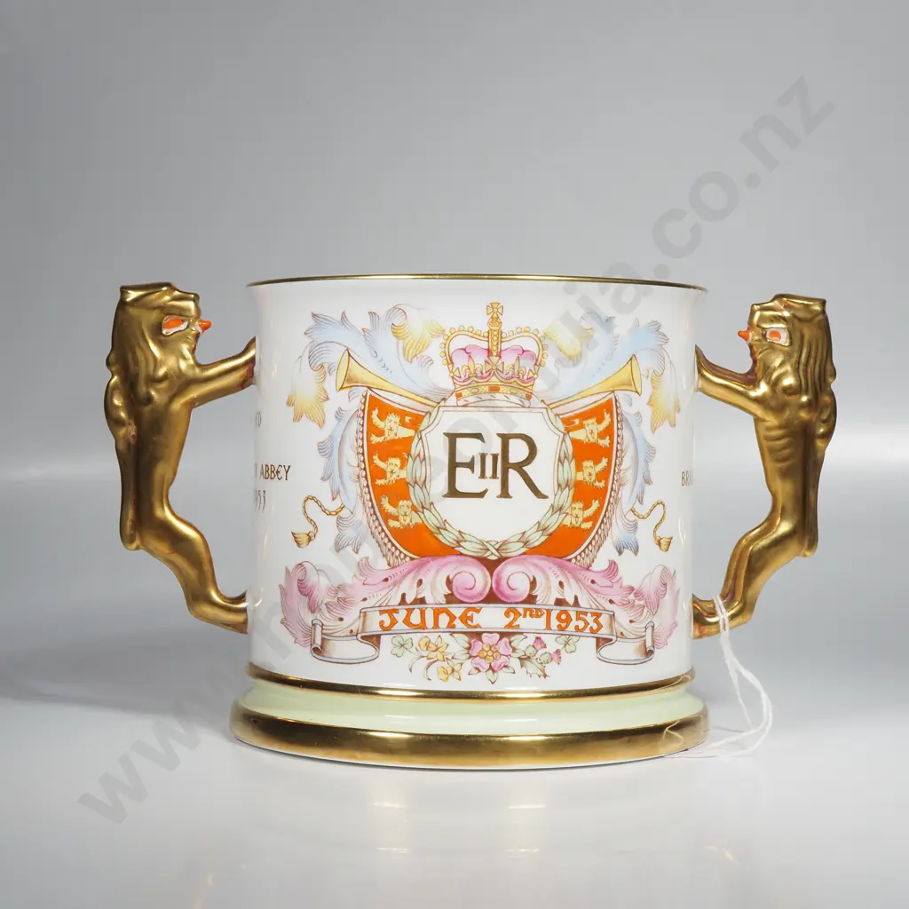 Paragon Double Handled Mug to Commemorate the Visit of Queen Elizabeth II & The Duke of Edinburgh to NZ Image 1++