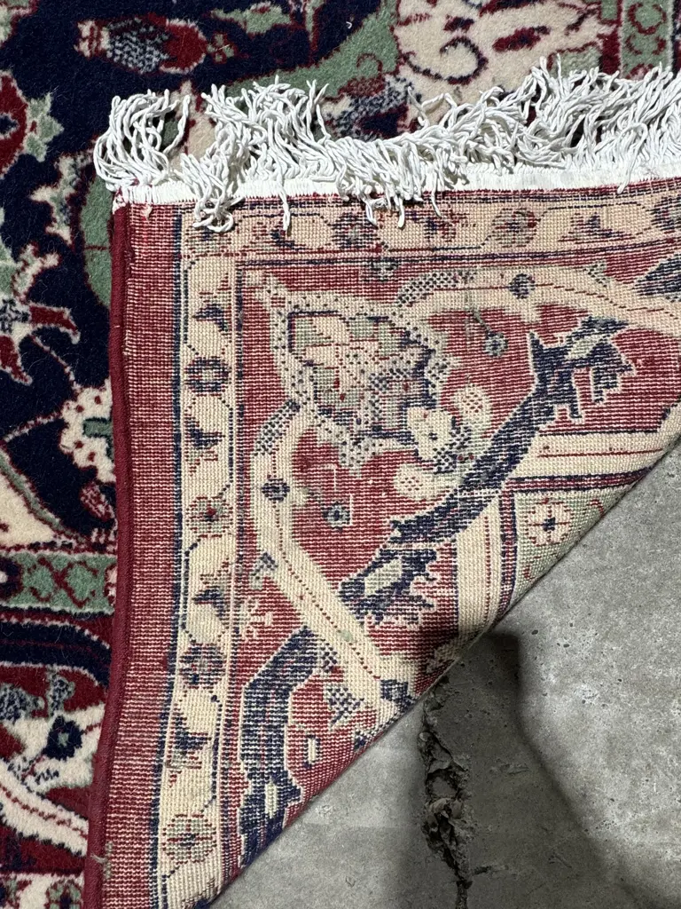 Persian Rug in Red, Navy,Blue & Green w Intricate Floral Motifs & a Central Medallion Image 1++