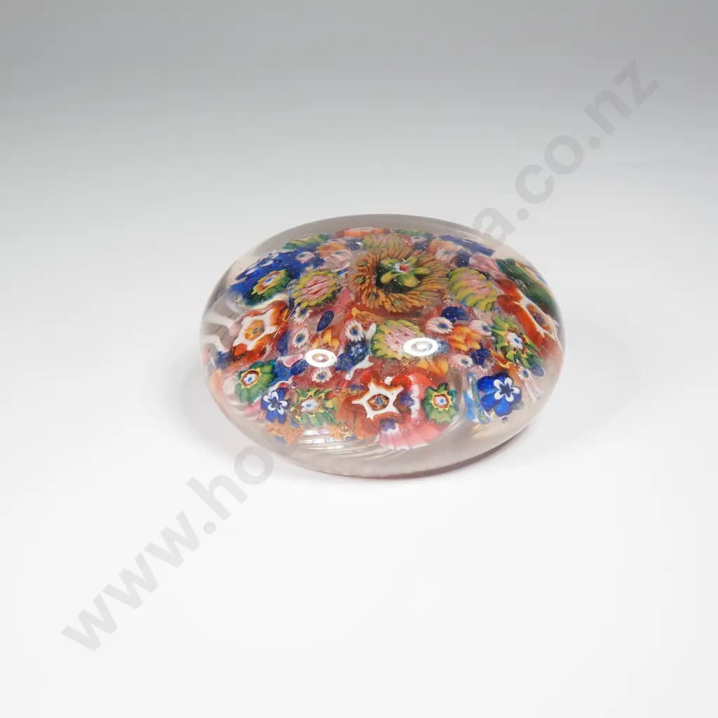 Vintage Murano Style Paperweight w Closely Pack Colourful Canes Image 1++
