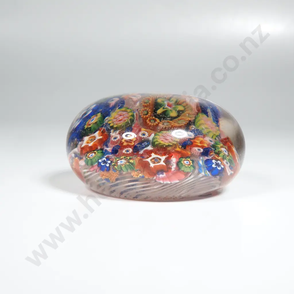 Vintage Murano Style Paperweight w Closely Pack Colourful Canes Image 1++