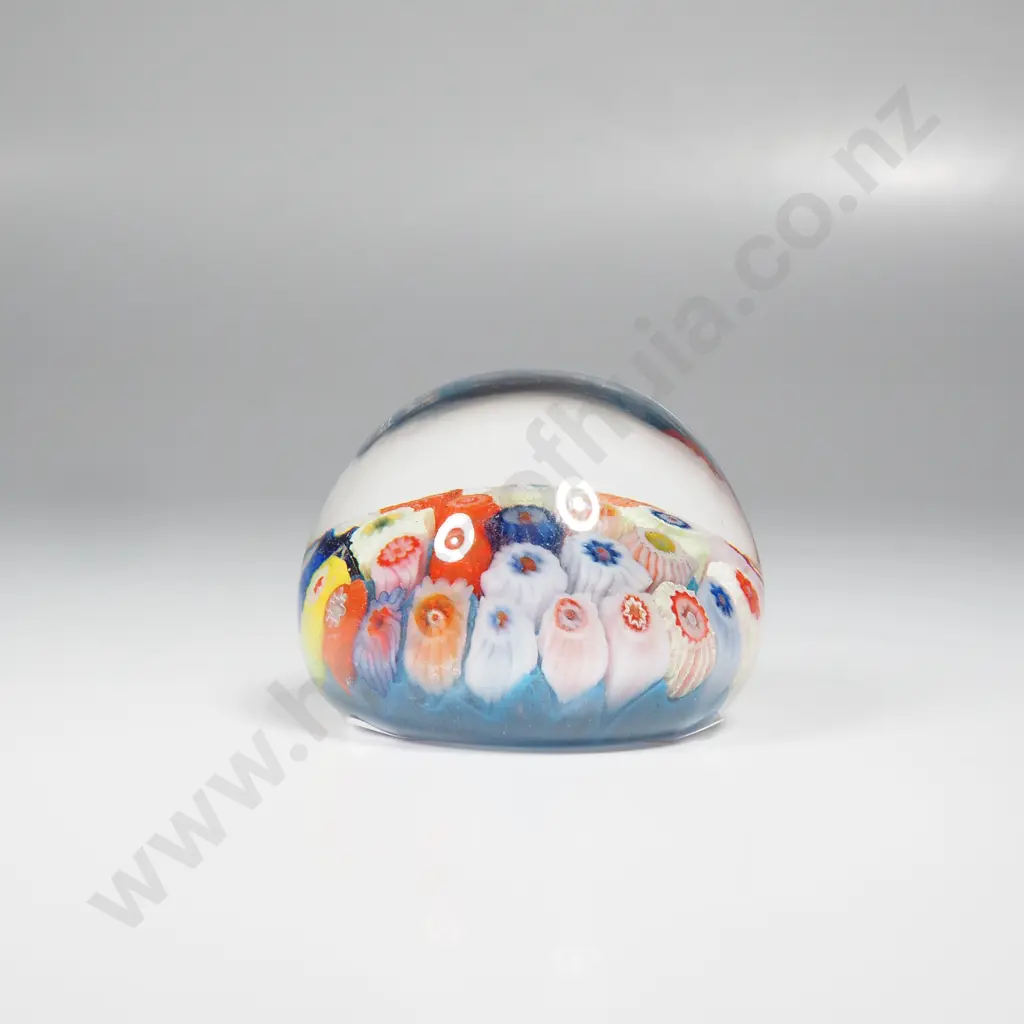 Small Strathearn Art Glass Paperweight w Closepack Millefiori Design Image 1++