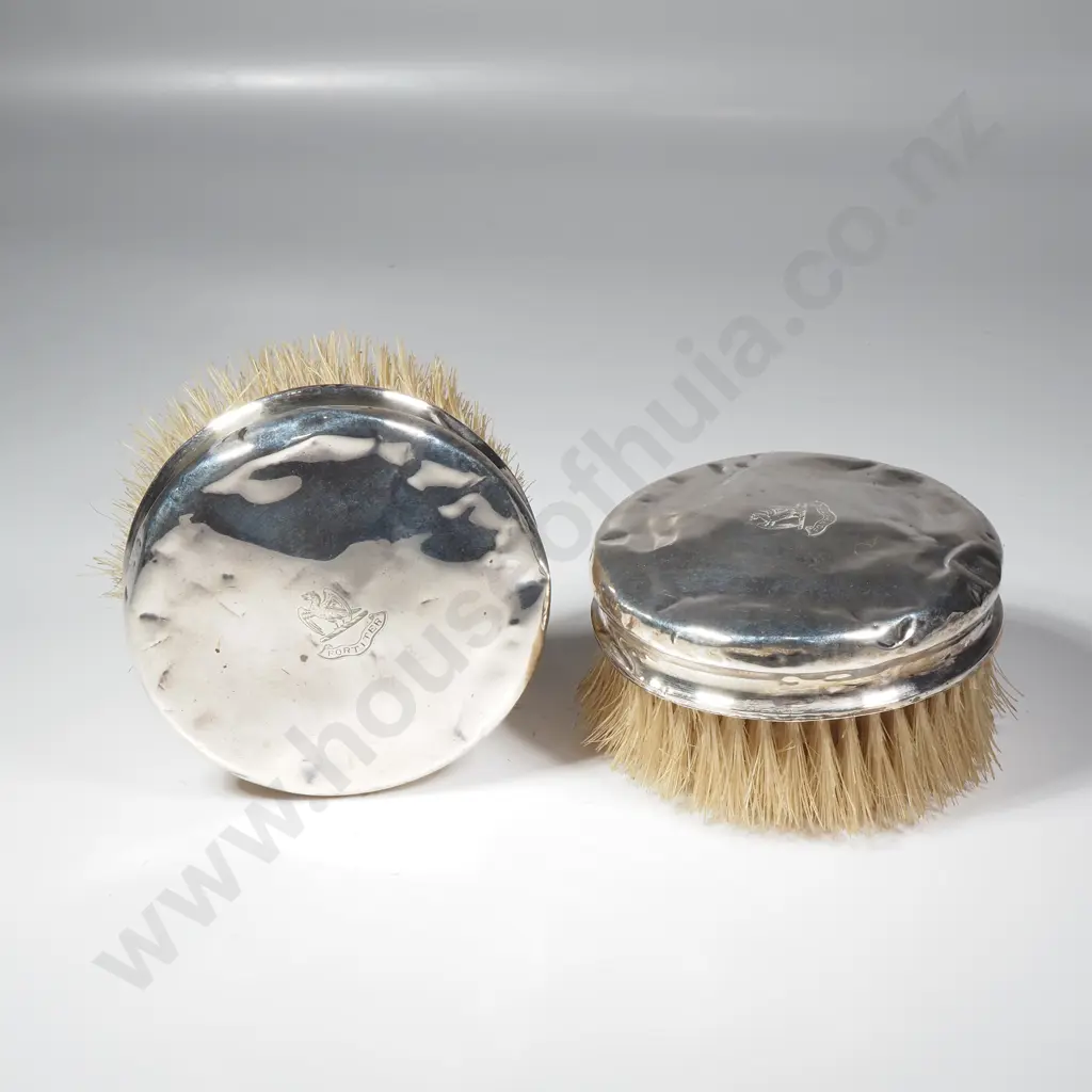 Two Antique Sterling Silver Clothes Brushes Image 1++