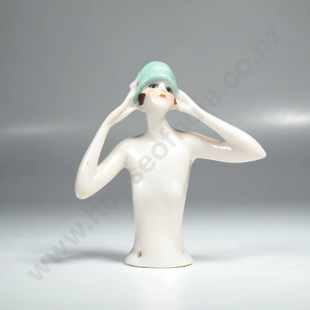 Antique German Half Doll Used for Pin Cushions, Powder Jars or Tea Cozies Image 1++