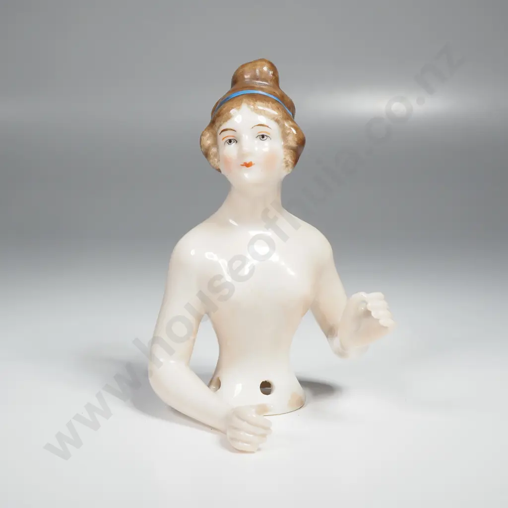 Antique German Half Doll Used for Pin Cushions, Powder Jars or Tea Cozies Image 1++