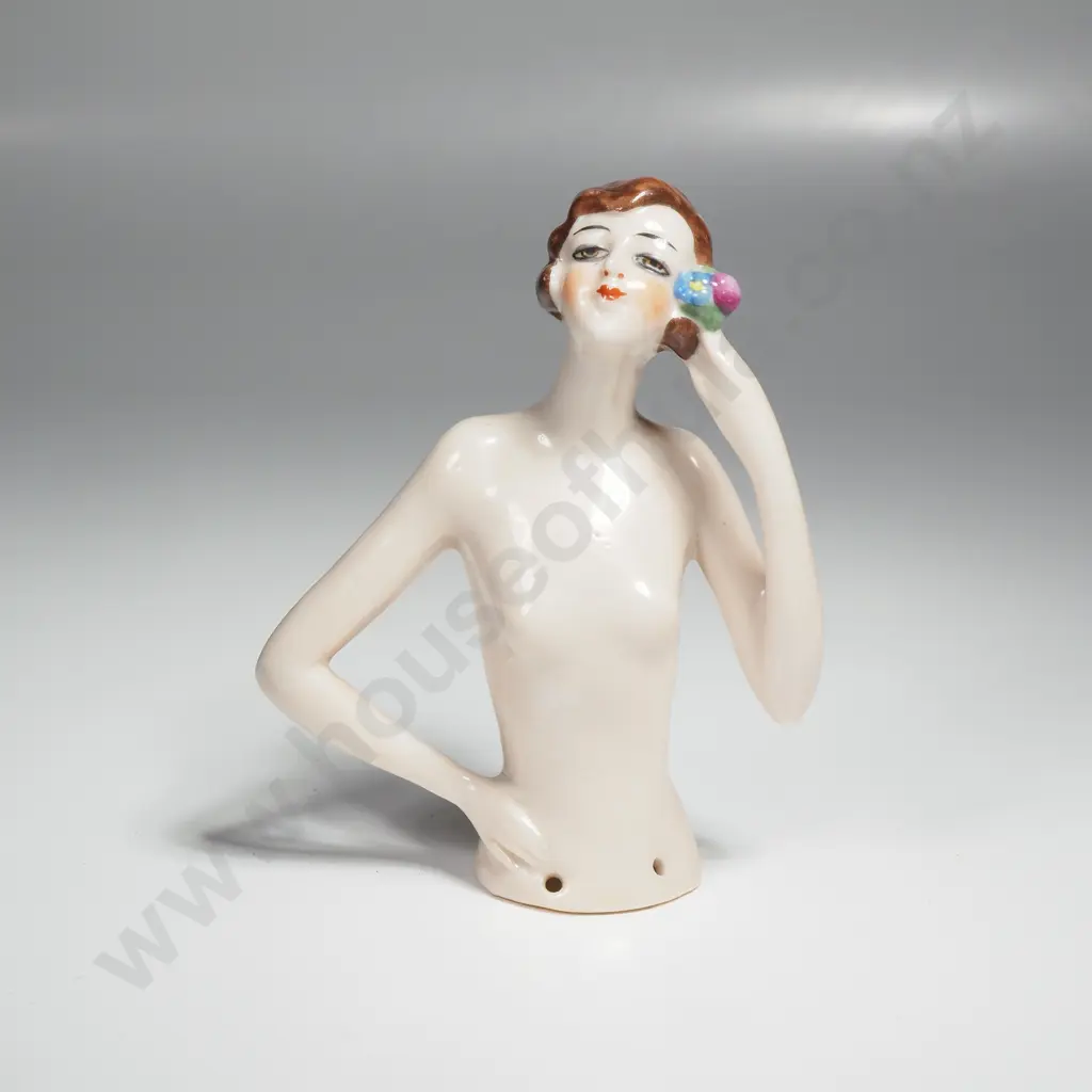 Antique German Half Doll Used for Pin Cushions, Powder Jars or Tea Cozies Image 1++