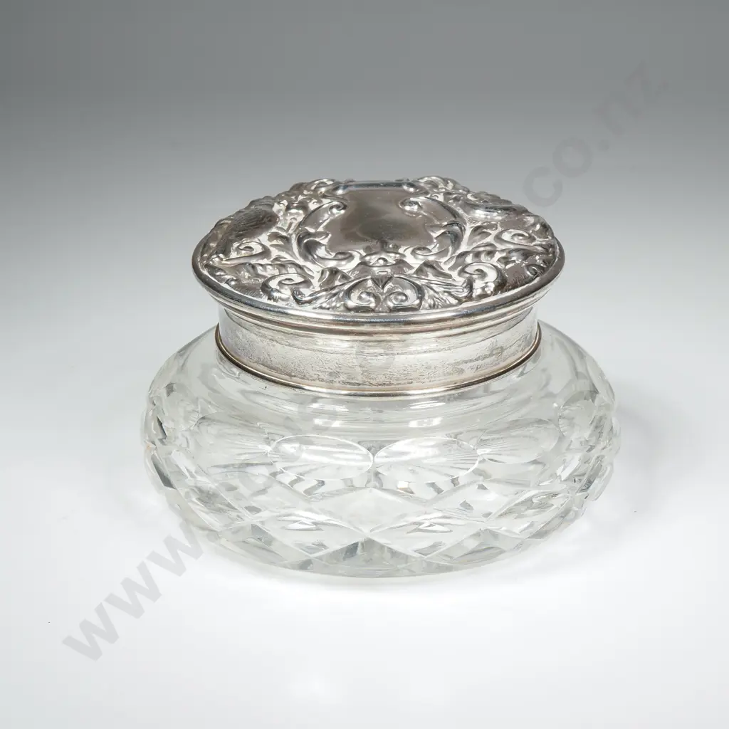 Sterling Silver Lidded Dressing Table Jar Image 1++