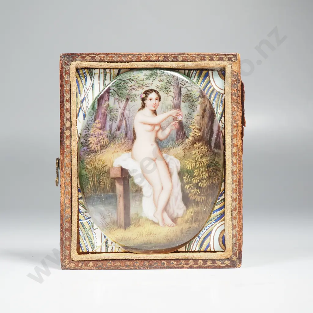 Antique Victorian Risque porcelain Hand Painted Portrait Image 1++