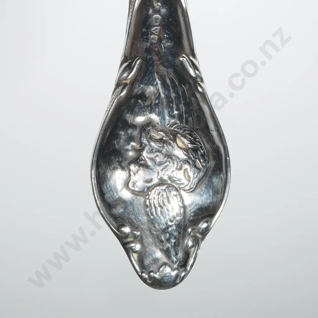 Long Sterling Silver Handled Boot Hook w Cupid Pattern Handle Image 1++