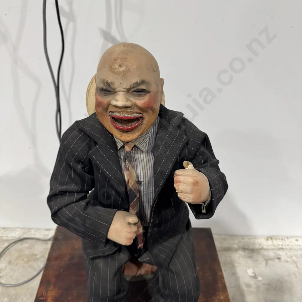 Advertising Sign w "The Laughing Man' Automaton Atop, Probably by Decamps of Paris Image 1++