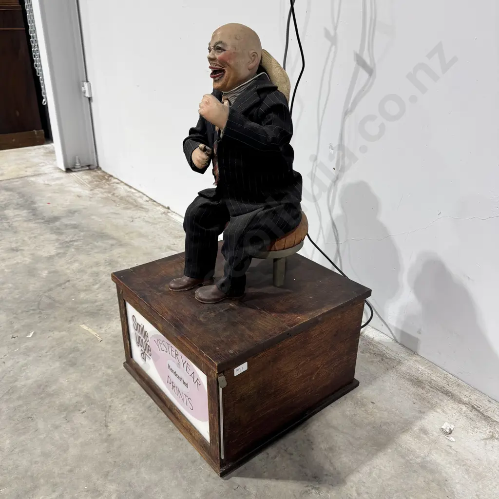 Advertising Sign w "The Laughing Man' Automaton Atop, Probably by Decamps of Paris Image 1++