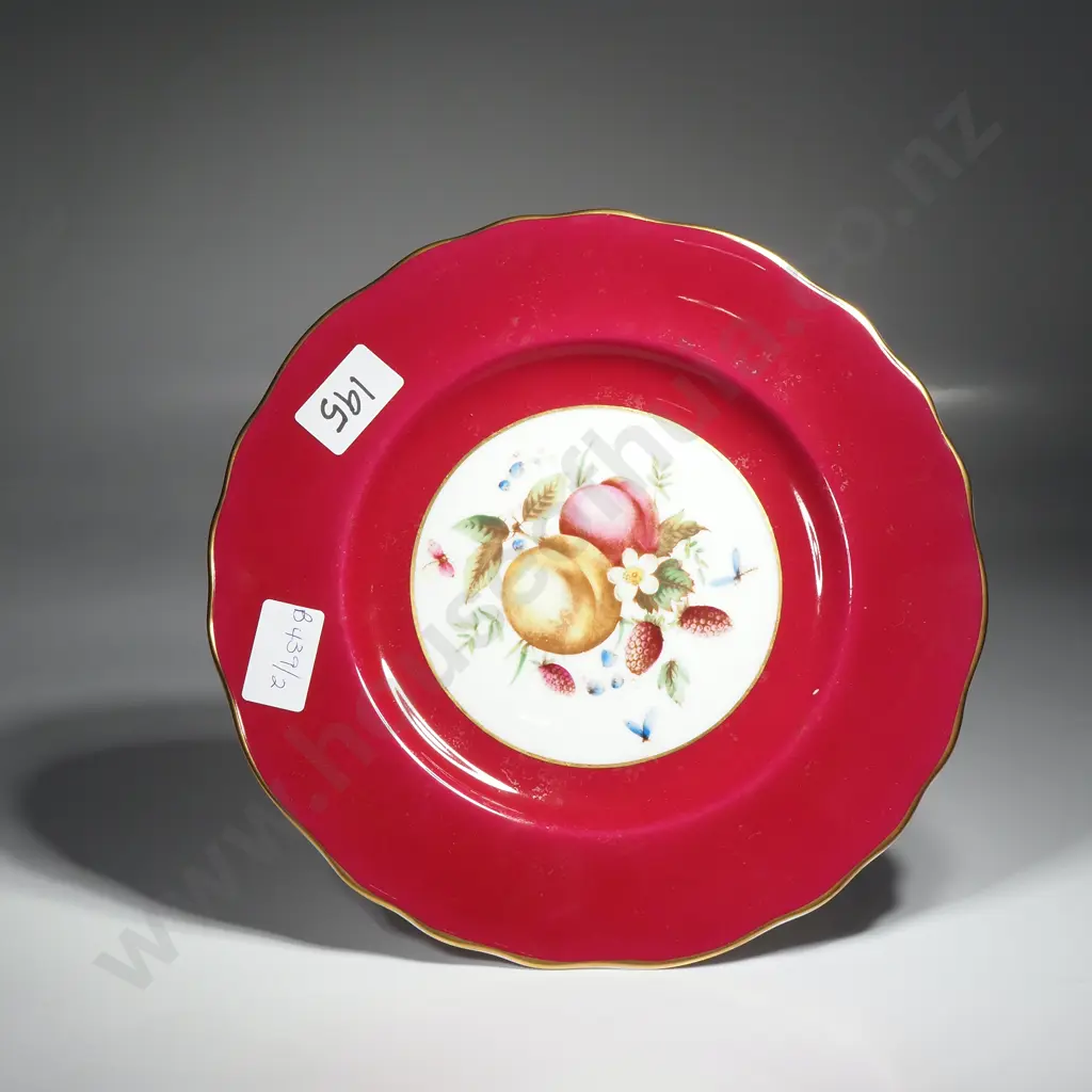 Royal Worcester Bone China Comport decorated w Fruit, a Reproduction of Early Worcester Image 1++