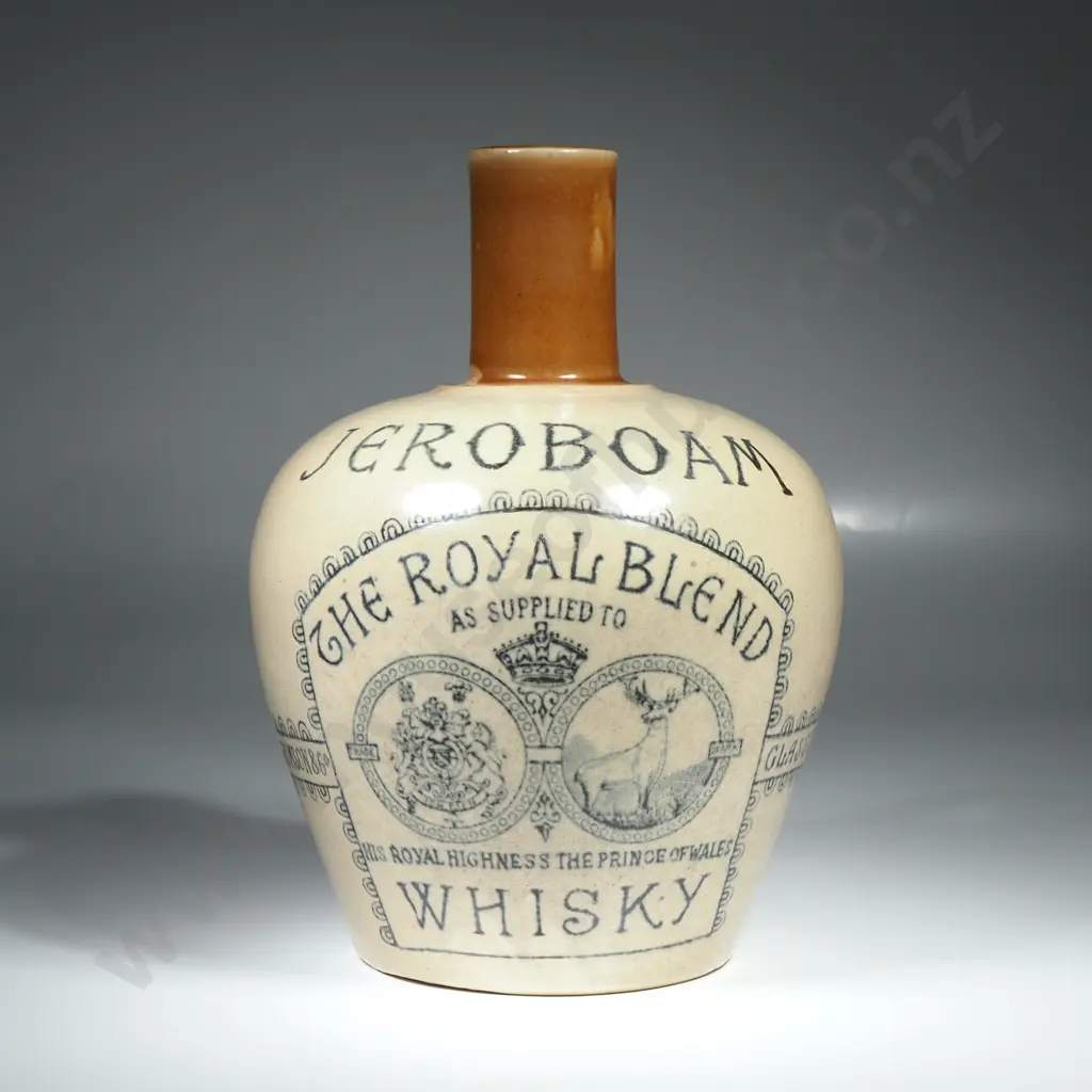 19th Century Antique Stoneware Whisky Jug Produced for "Jeroboam' The Royal Blend Whisky Image 1++