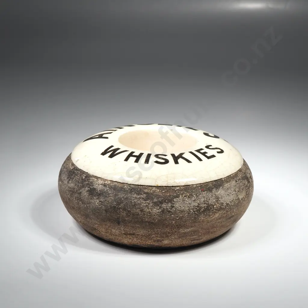 Antique Stoneware Ainsley's Whiskies Advertising Match Striker Image 1++
