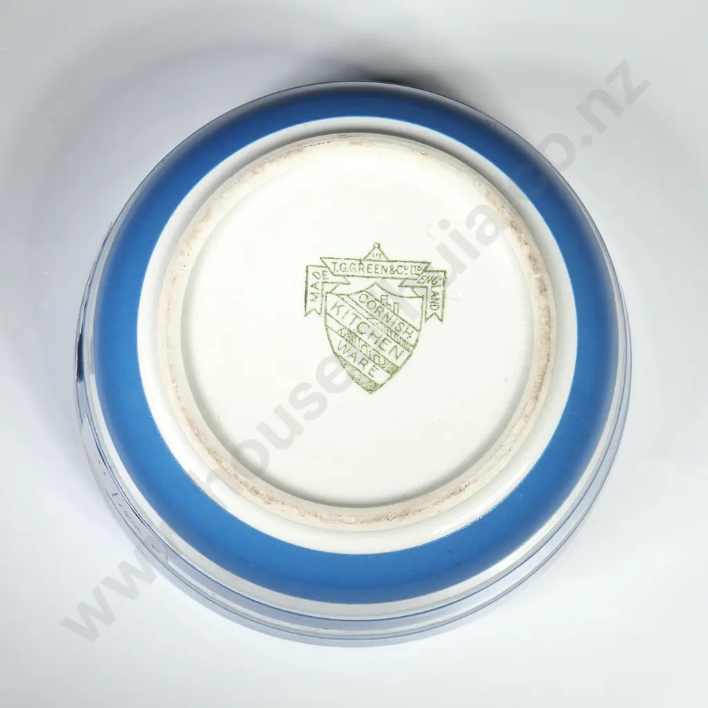 T G Green Vintage Cornishware Sugar Bowl w Green Stamp Image 1++