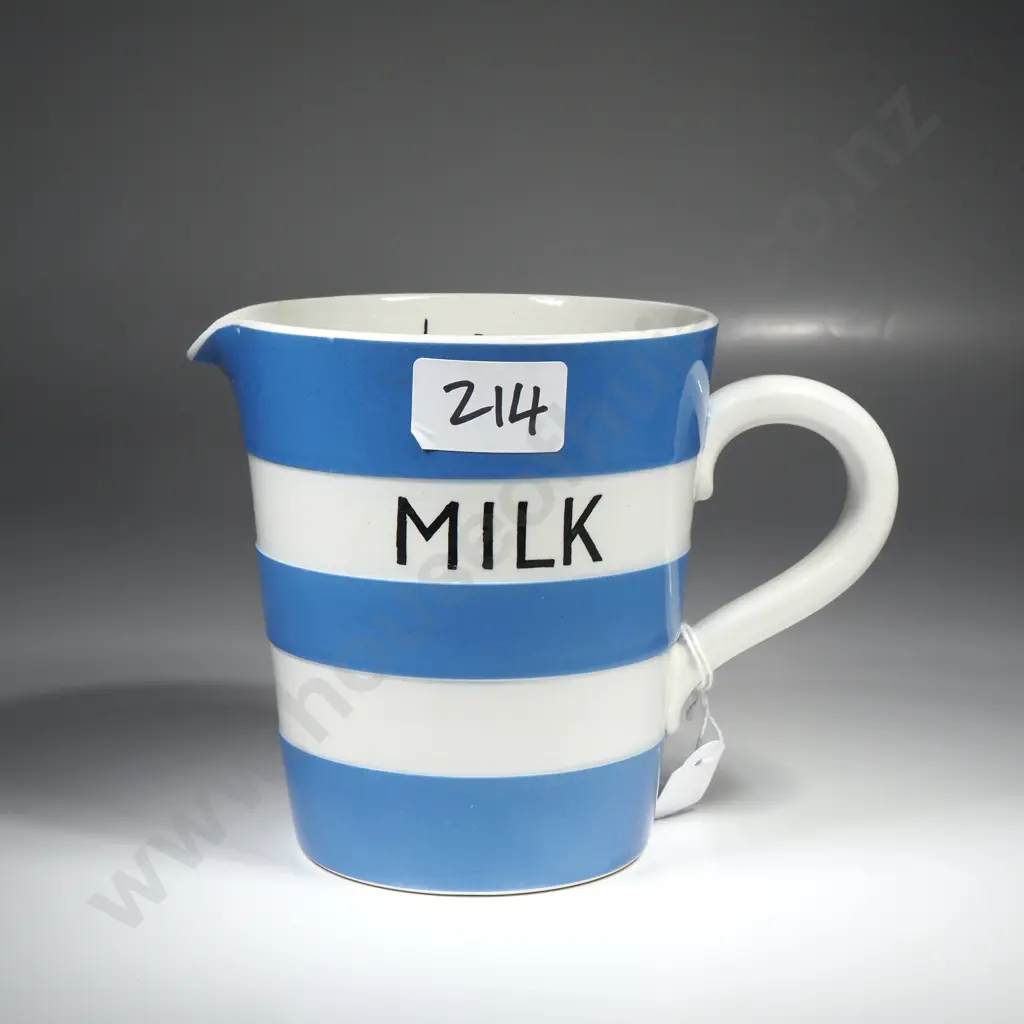 T G Green Jug Marked 'Milk' & w Interior Printed Graduation Measurements w Green Shield Mark Image 1++
