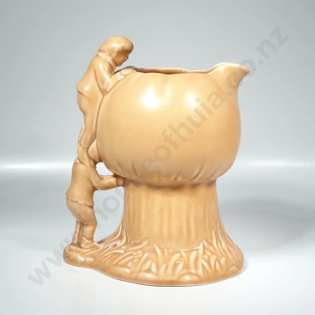 Sylvac Beige Jug Depicting Gypsies Climbing a Stylized Mushroom. Model No 1969 Image 1++