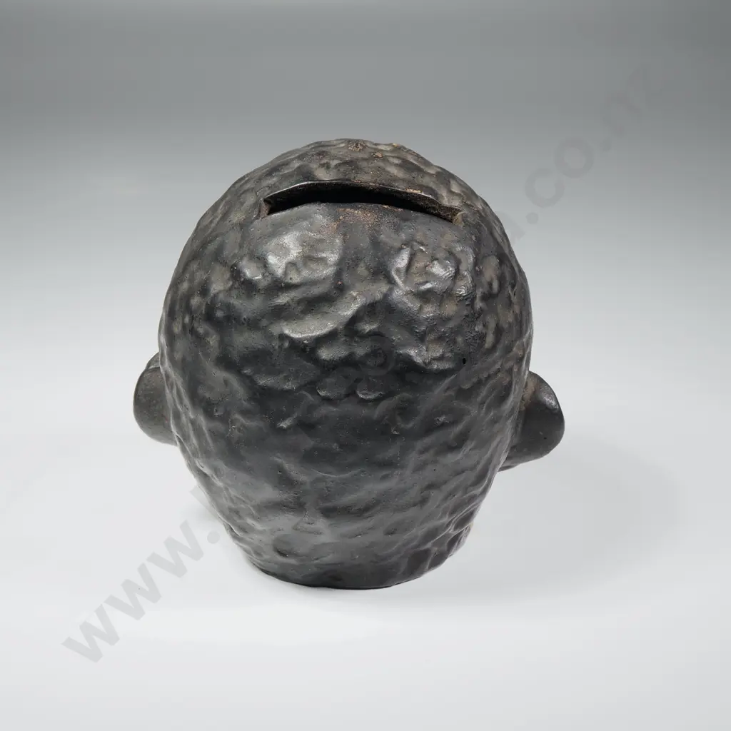Small Chalkware? Still Money Box Bust of A Boy, Marked 390 to Base Image 1++