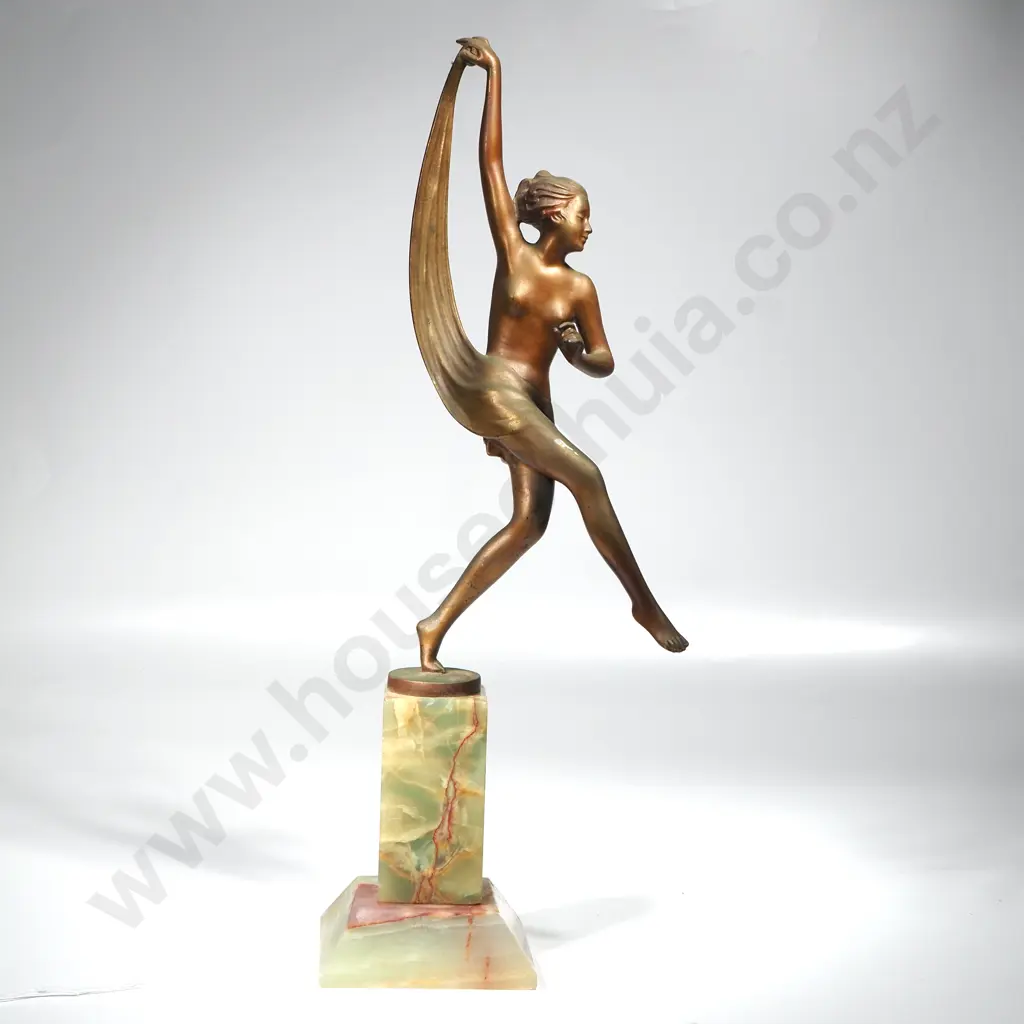 Josef Lorenzl (1892-1950) Signed 'Scarf Dancer' Figural Sculpture, Signed Lorenzl Image 1++