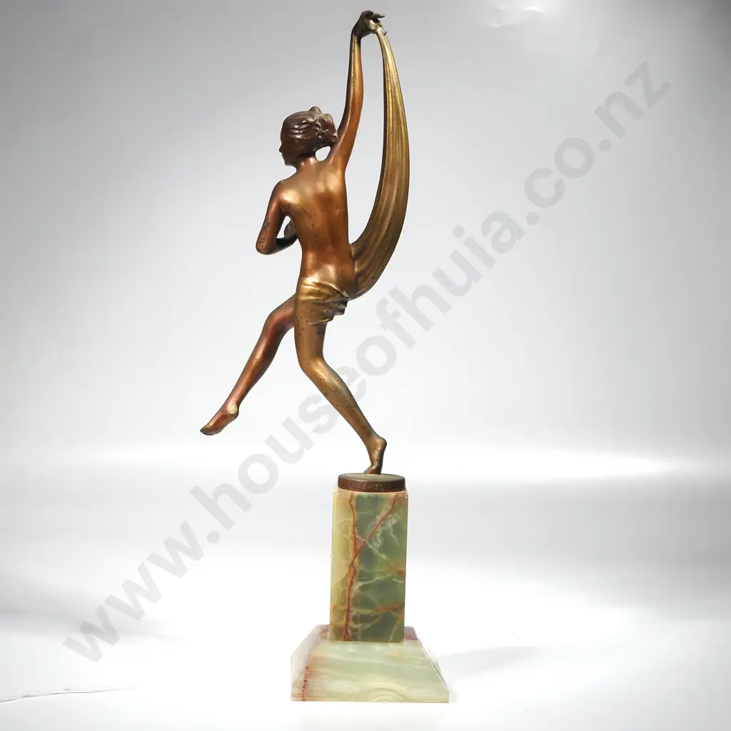 Josef Lorenzl (1892-1950) Signed 'Scarf Dancer' Figural Sculpture, Signed Lorenzl Image 1++