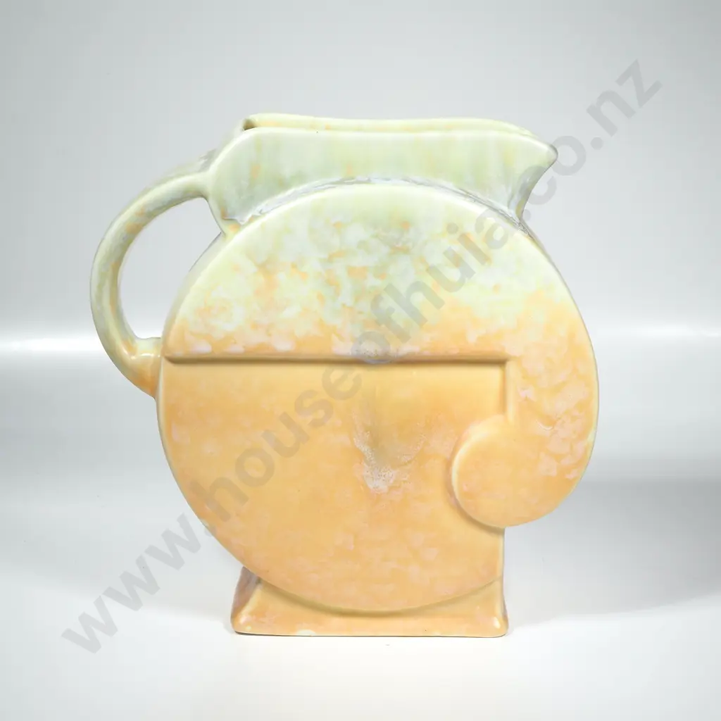 Beswick Art Deco Jug, Shape 125 w Orange & Green Glaze Image 1++